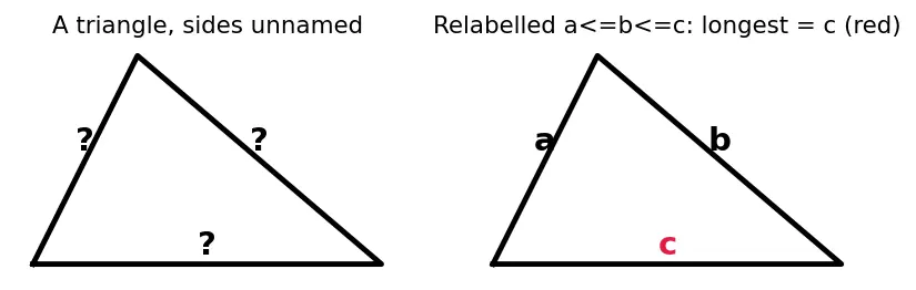 Figure — Triangles — scalene, isosceles, equilateral; acute, right, obtuse