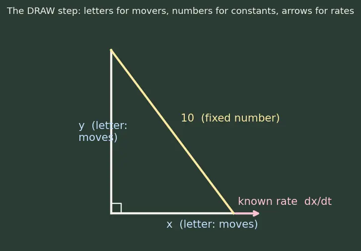Figure — Related rates — setting up and solving