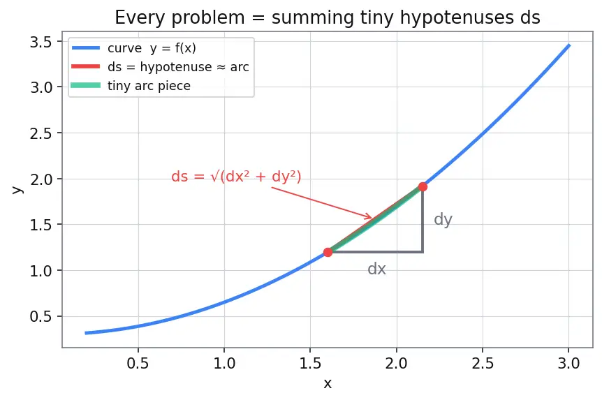 Figure — Arc length formula — derivation