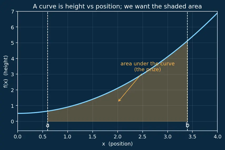 Figure — Riemann sums — left, right, midpoint; formal definition of definite integral
