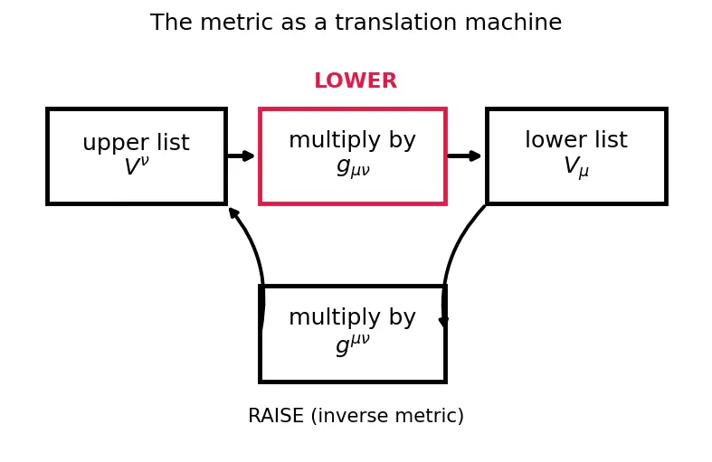 Figure — Metric tensor — raising - lowering indices