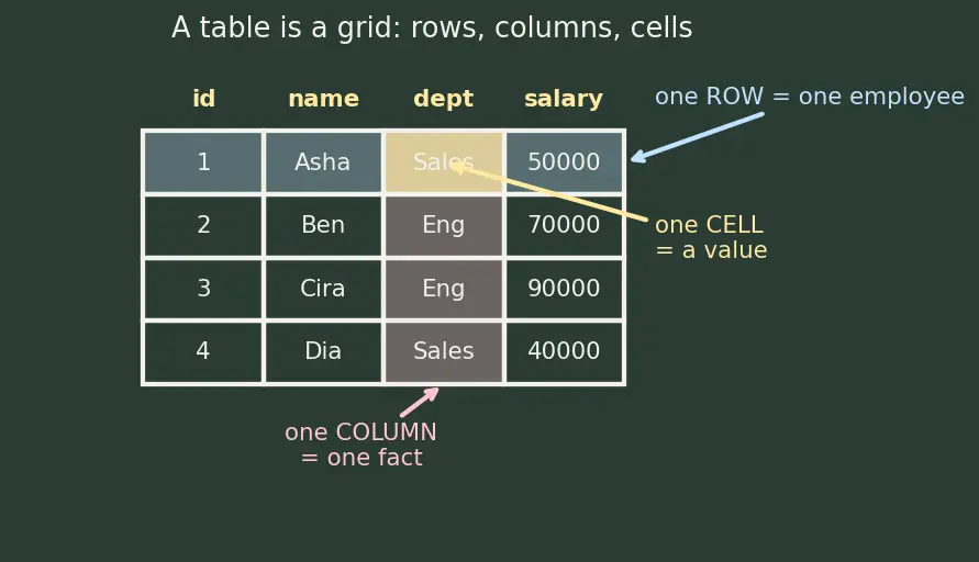 Figure — SQL DML — SELECT, INSERT, UPDATE, DELETE