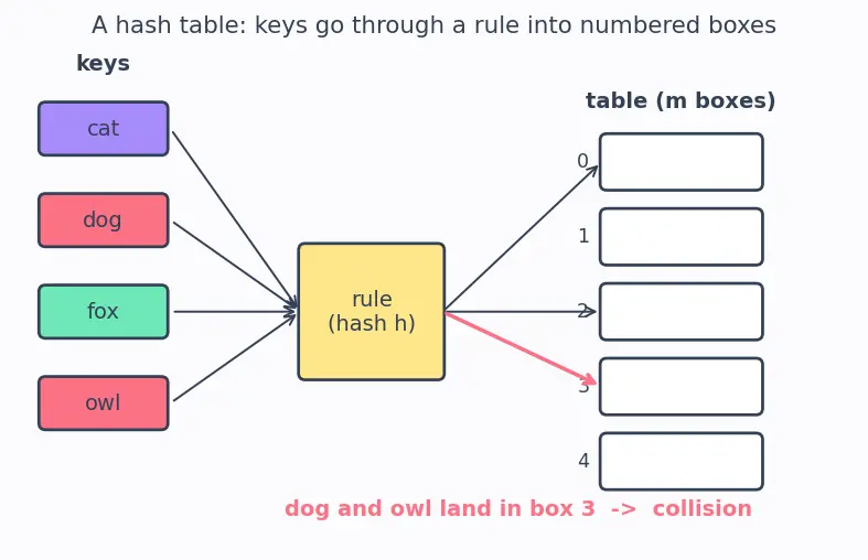 Figure — Universal hashing — probabilistic guarantee
