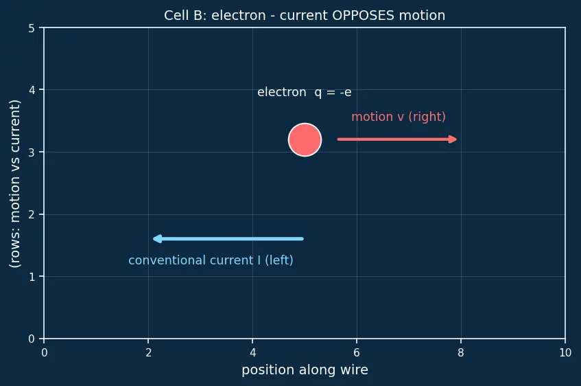 Figure — Understand conventional current vs electron flow direction