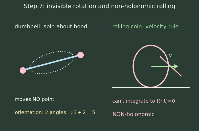 Figure — Generalized coordinates — choosing them, degrees of freedom