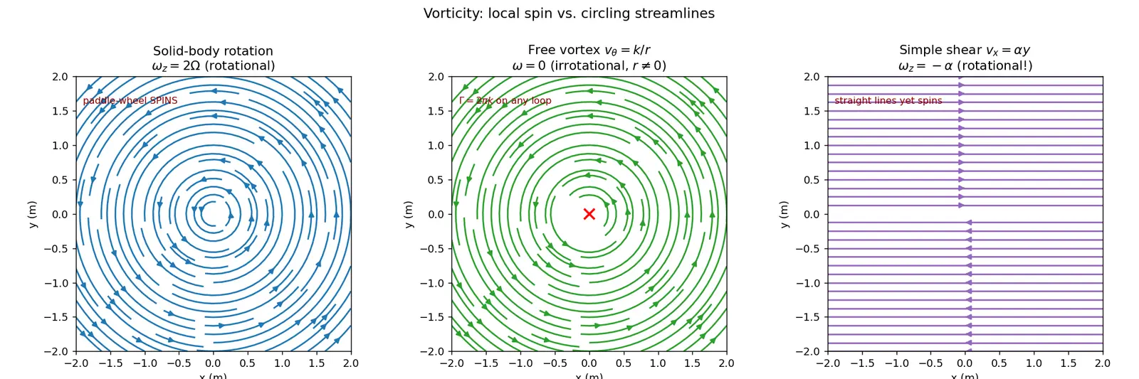 Figure — Vorticity — ω = ∇ × v, circulation Γ