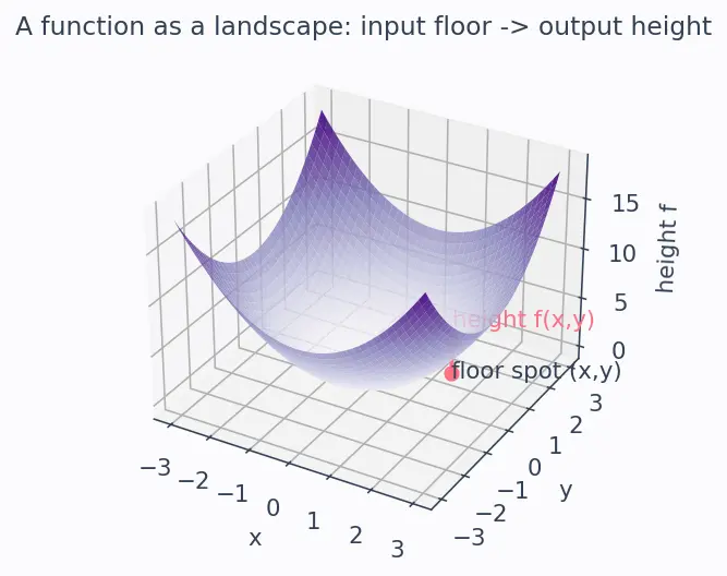 Figure — Gradient perpendicular to level curves - surfaces