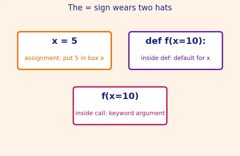 Figure — Default parameters, keyword arguments