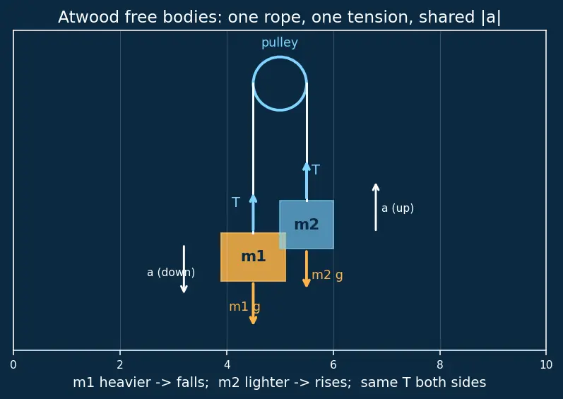 Figure — Atwood machine — derivation
