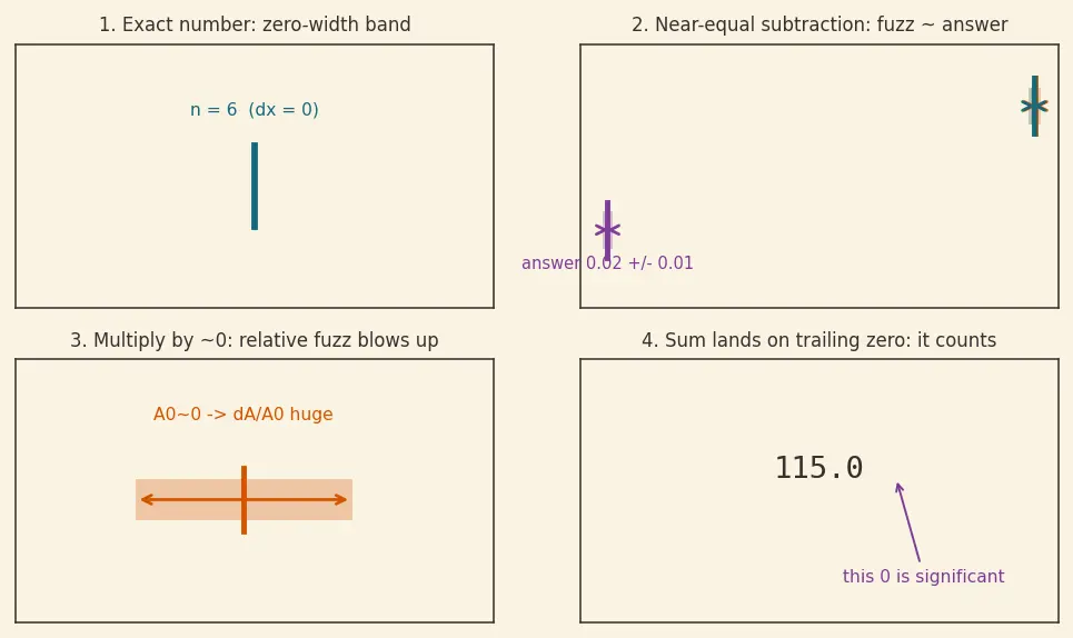 Figure — Significant figures — rules for operations