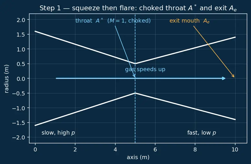 Figure — Nozzle area ratio ε = A_e - A - — choosing for optimal performance