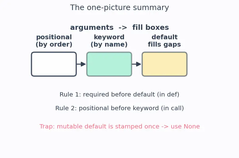Figure — Default parameters, keyword arguments