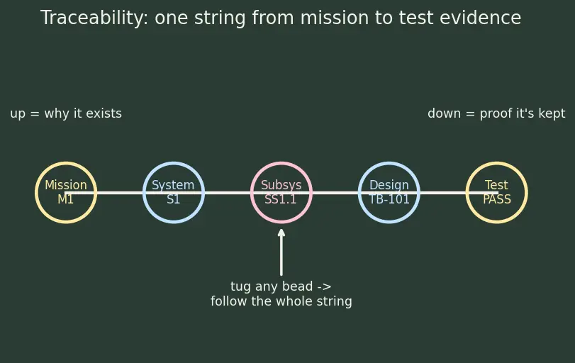 Figure — Systems engineering — V-model, requirements traceability