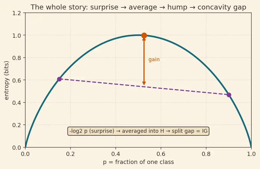 Figure — Entropy and information gain
