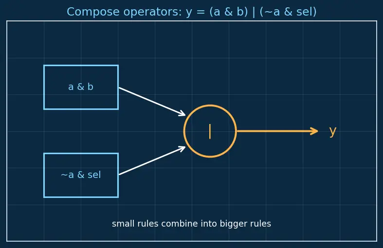 Figure — Combinational logic in HDL