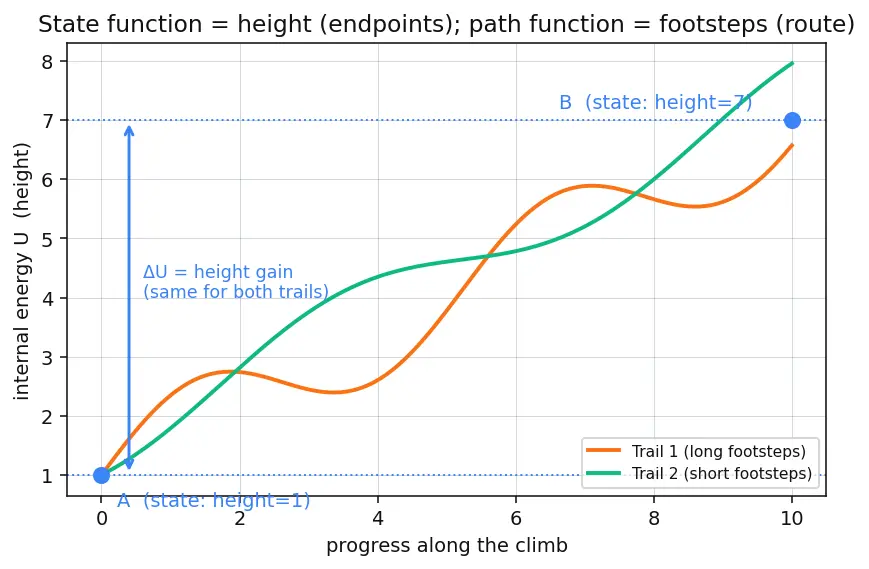 Figure — State functions vs path functions