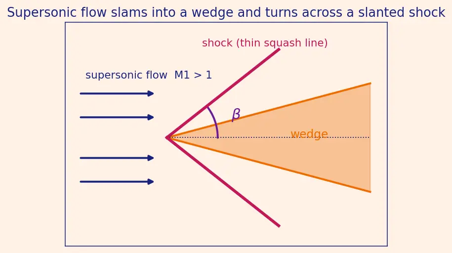 Figure — Shock wave angle, deflection angle