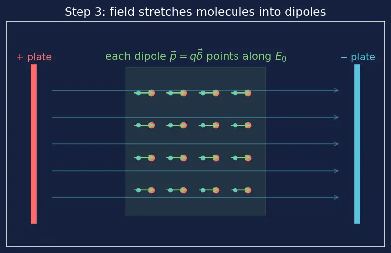 Figure — Dielectrics — polarization, dielectric constant, effect on capacitance