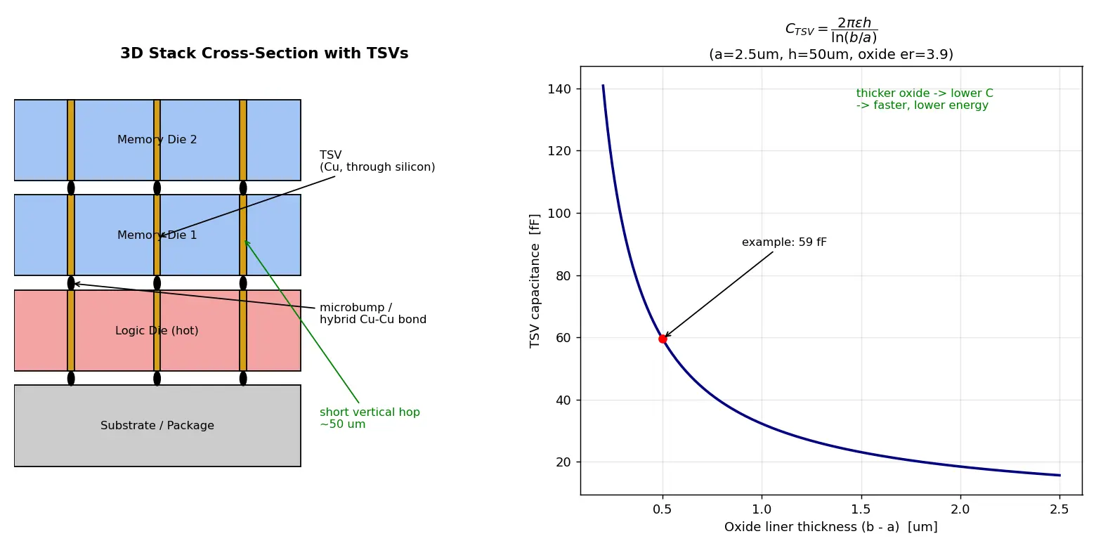 Figure — 3D stacking and through-silicon vias (TSV)