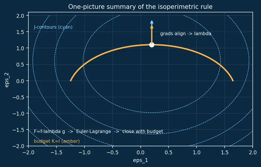 Figure — Isoperimetric problems — constraints (Lagrange multipliers in variational sense)