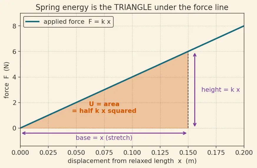 Figure — Spring potential energy — derivation