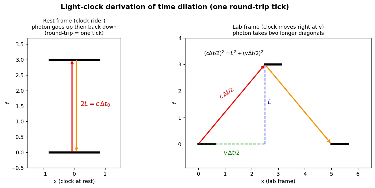 Figure — Time dilation — derivation, twin paradox