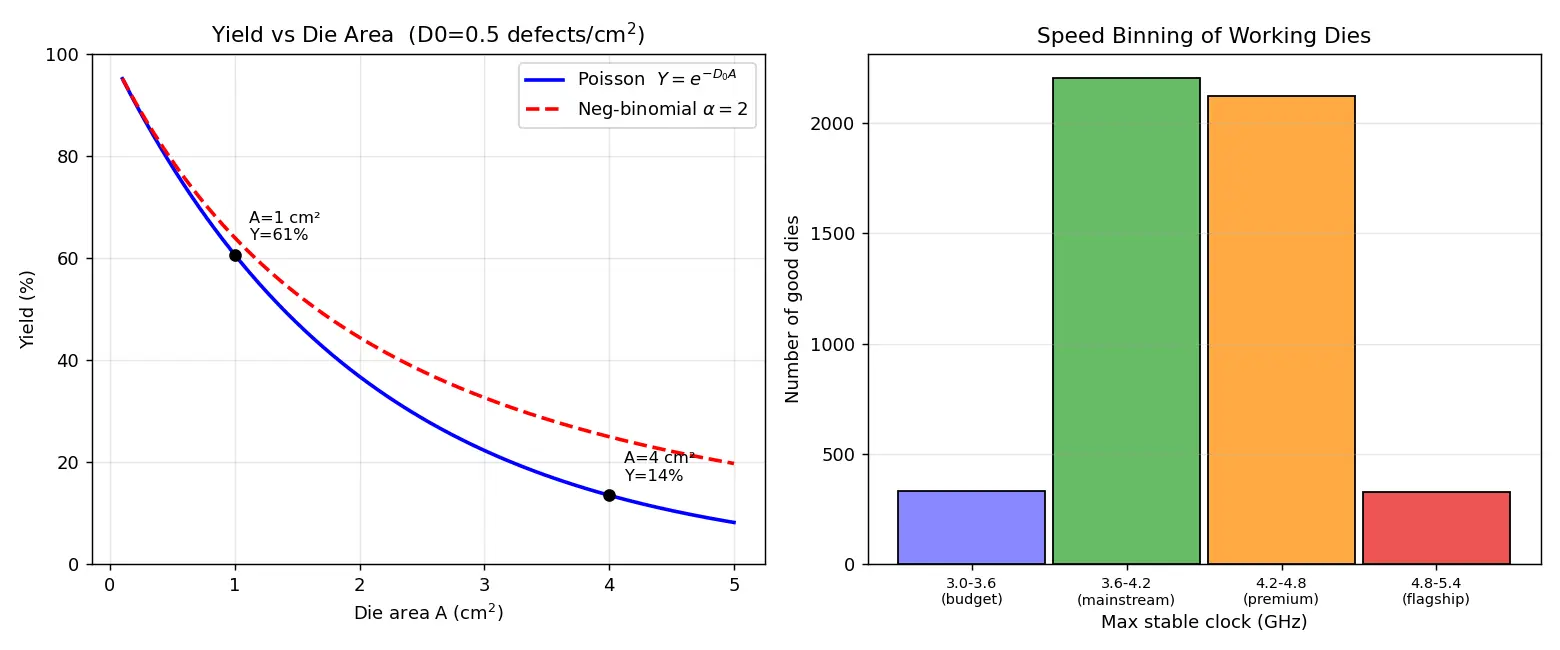 Figure — Yield, defect density, and binning