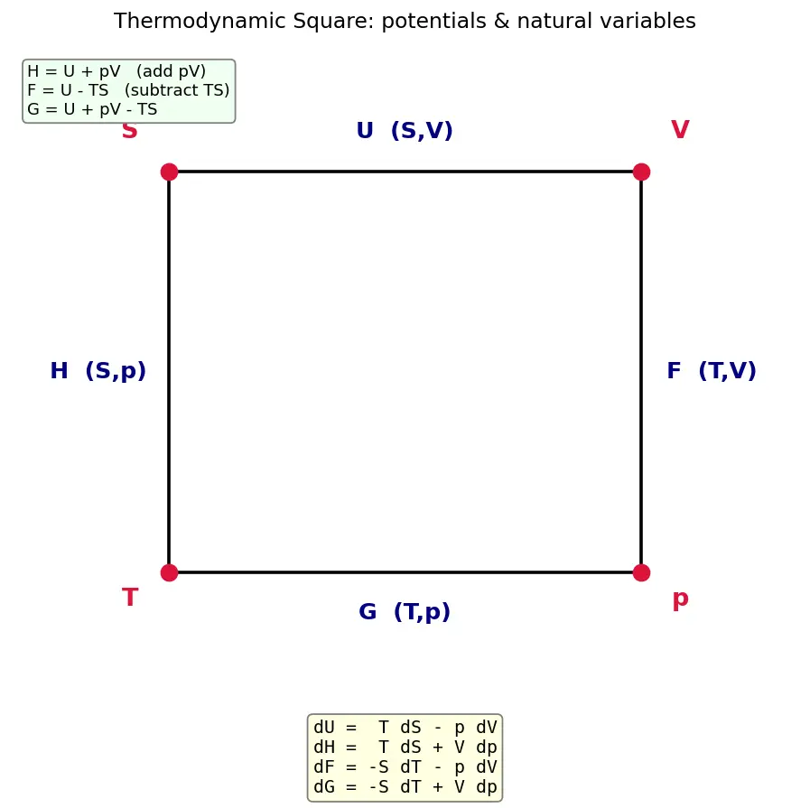 Figure — Thermodynamic potentials — U, H, F, G (preview)