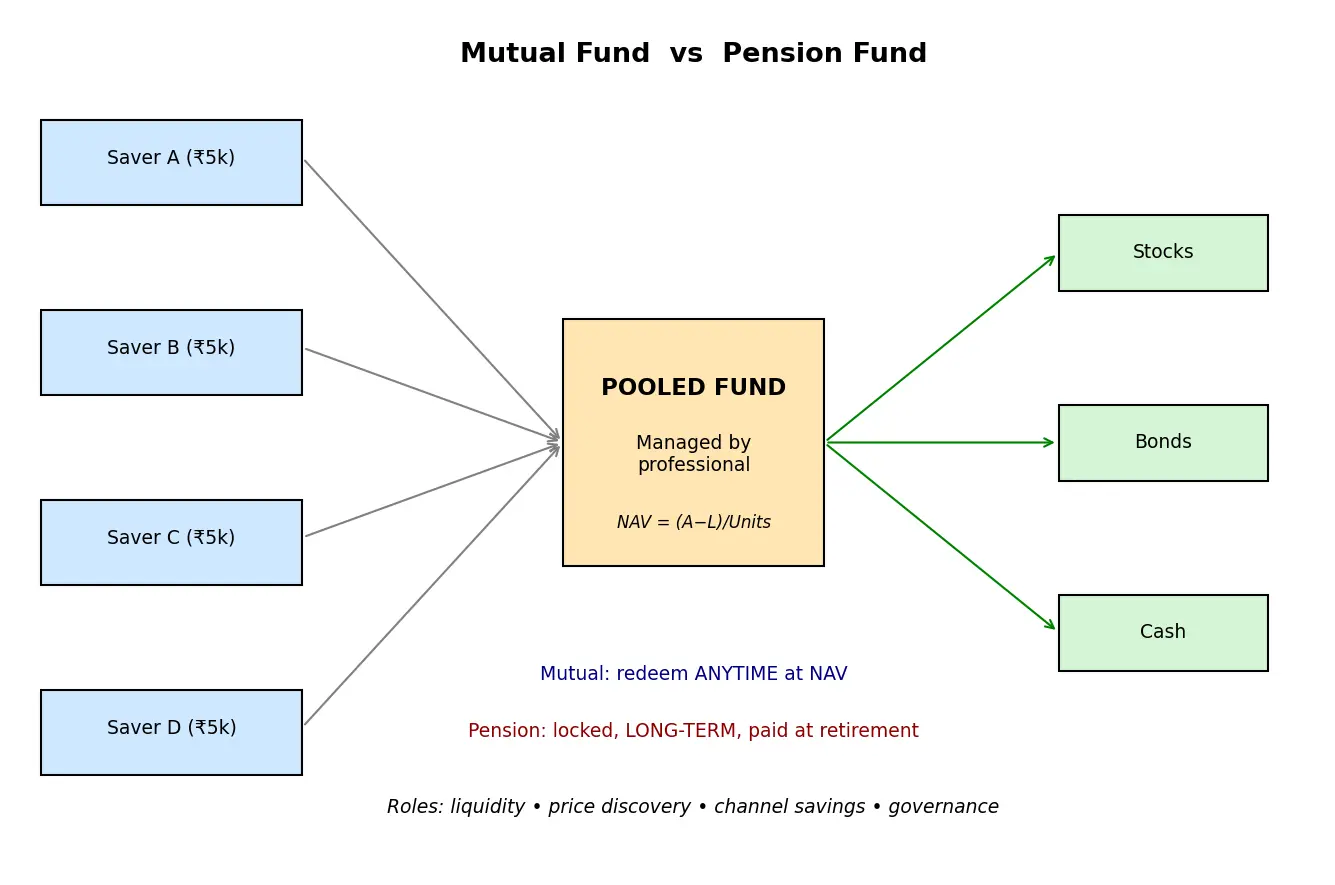 Figure — Learn roles of mutual funds and pension funds