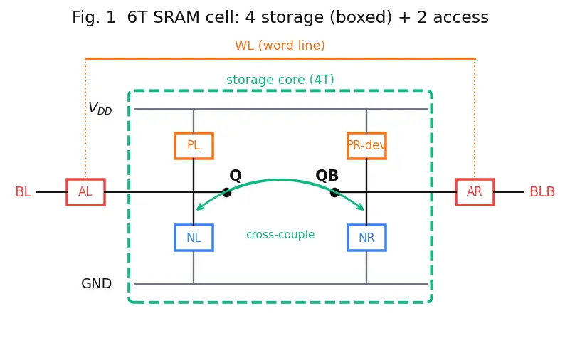 Figure — SRAM 6T cell structure and operation