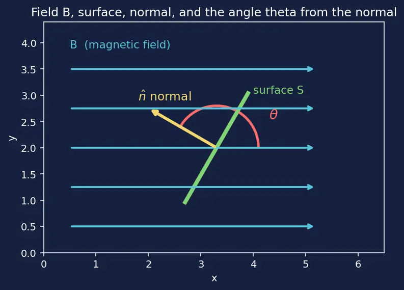 Figure — Magnetic flux Φ = ∫B·dA