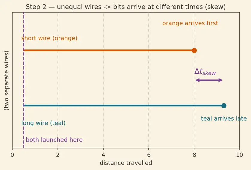 Figure — Serial vs parallel signaling (SerDes)