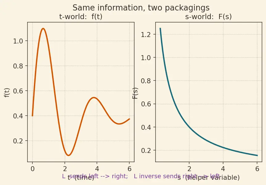 Figure — Inverse Laplace transform — partial fractions, tables