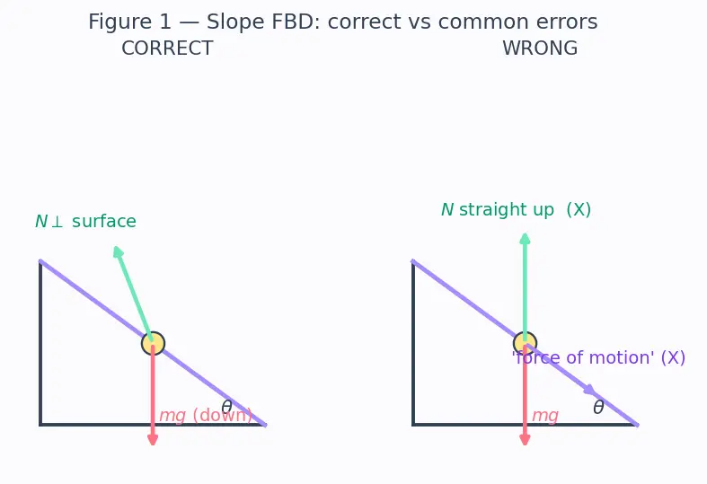 Figure — Free body diagrams — systematic drawing technique