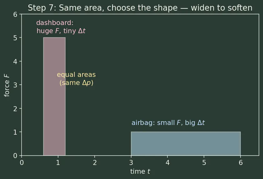 Figure — Newton's second law — F = ma (net force), impulse-momentum form