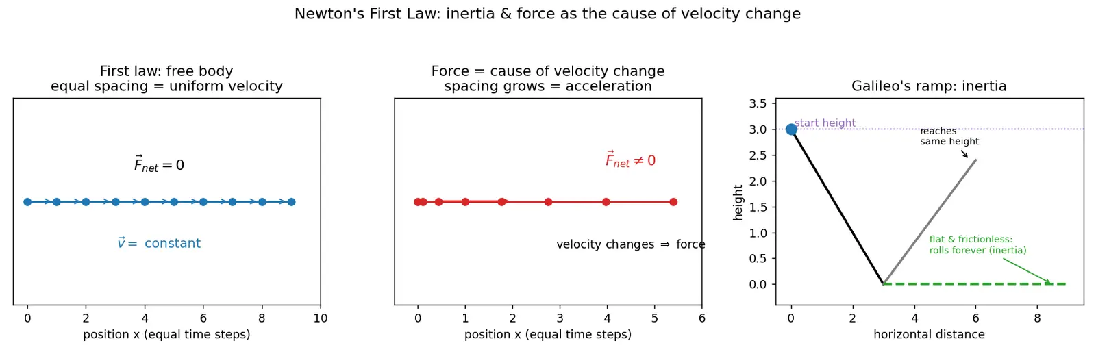 Figure — Newton's first law — inertia, operational definition of force