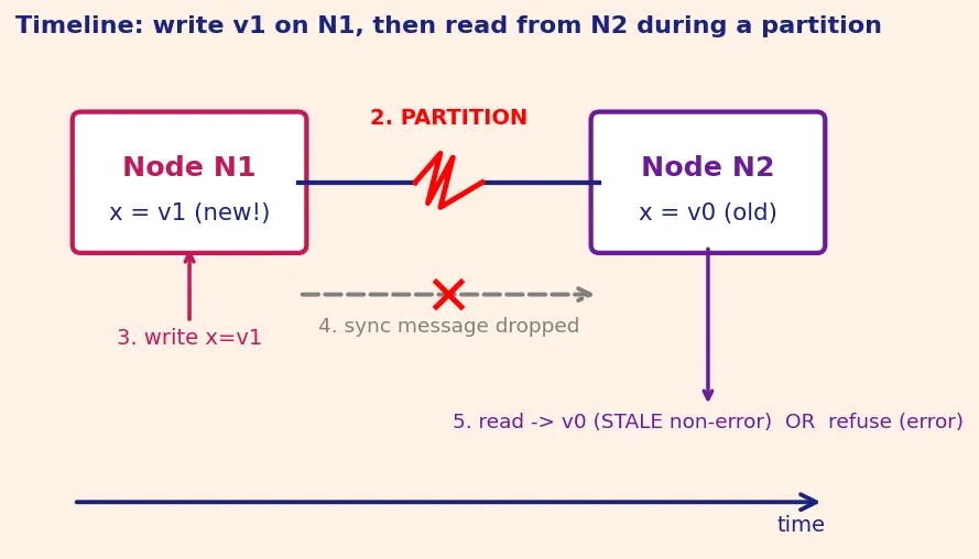 Figure — CAP theorem — consistency, availability, partition tolerance