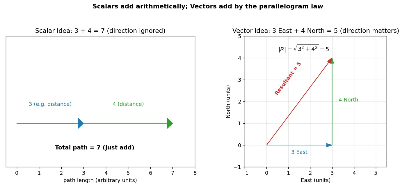 Figure — Scalars vs vectors — definition, examples