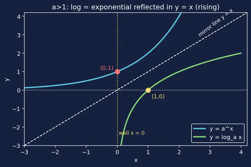 Figure — Graphs of logarithmic functions