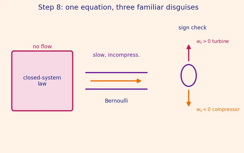 Figure — Review of thermodynamics applied to flow — first law for open systems