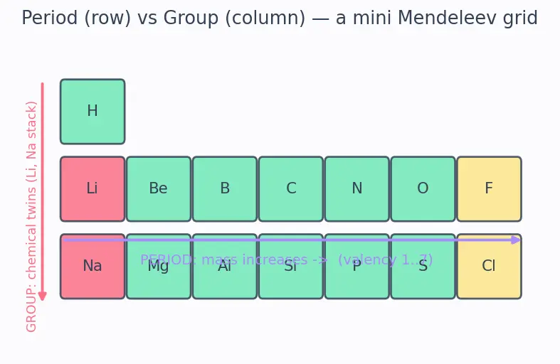 Figure — Mendeleev's periodic table — based on atomic mass