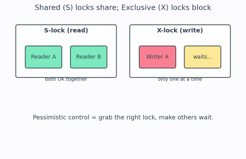 Figure — Optimistic vs pessimistic concurrency control