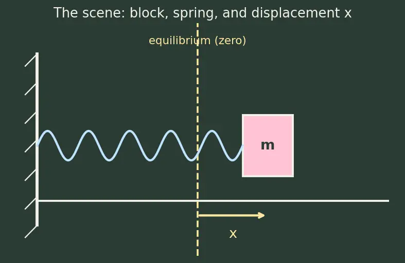 Figure — Energy in SHM — KE + PE = ½kA² (constant)