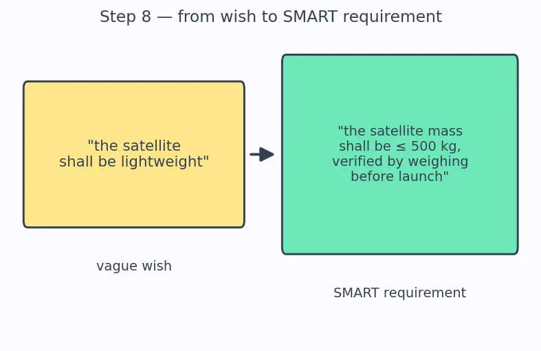 Figure — Requirements — SMART (Specific, Measurable, Achievable, Relevant, Testable)