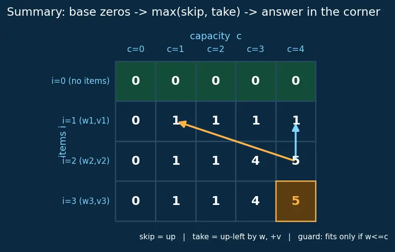 Figure — Tabulation (bottom-up DP) — iterative