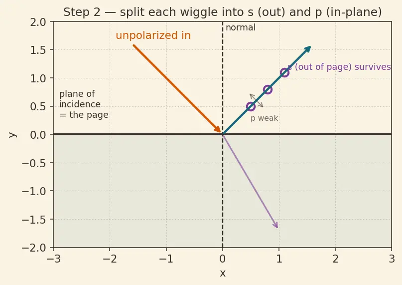 Figure — Polarization — Malus's law, Brewster's angle derivation