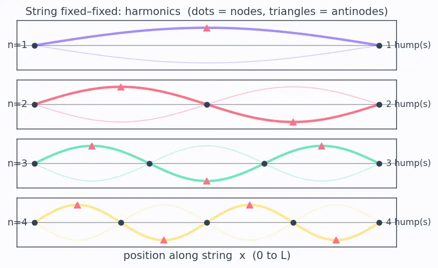 Figure — Harmonics and overtones — on strings and in pipes