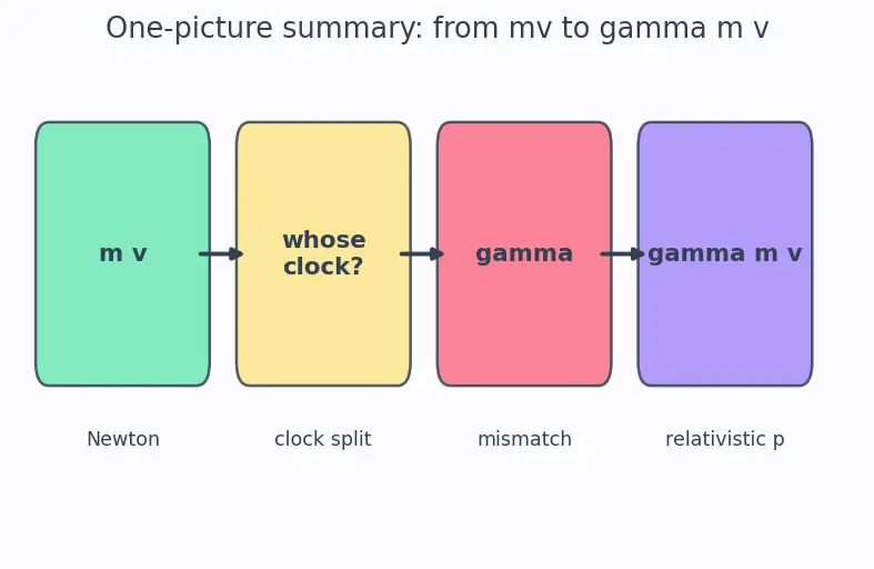 Figure — Relativistic momentum p = γmv