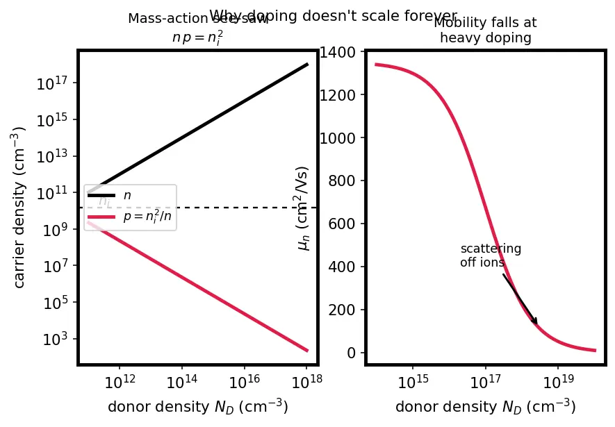 Figure — N-type doping with donor atoms (phosphorus, arsenic)