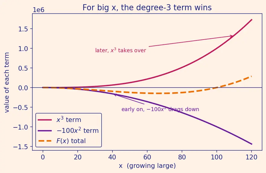 Figure — Polynomials — degree, types (monomial, binomial, trinomial)